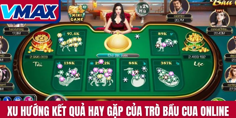 Xu hướng kết quả hay gặp của trò Bầu cua online